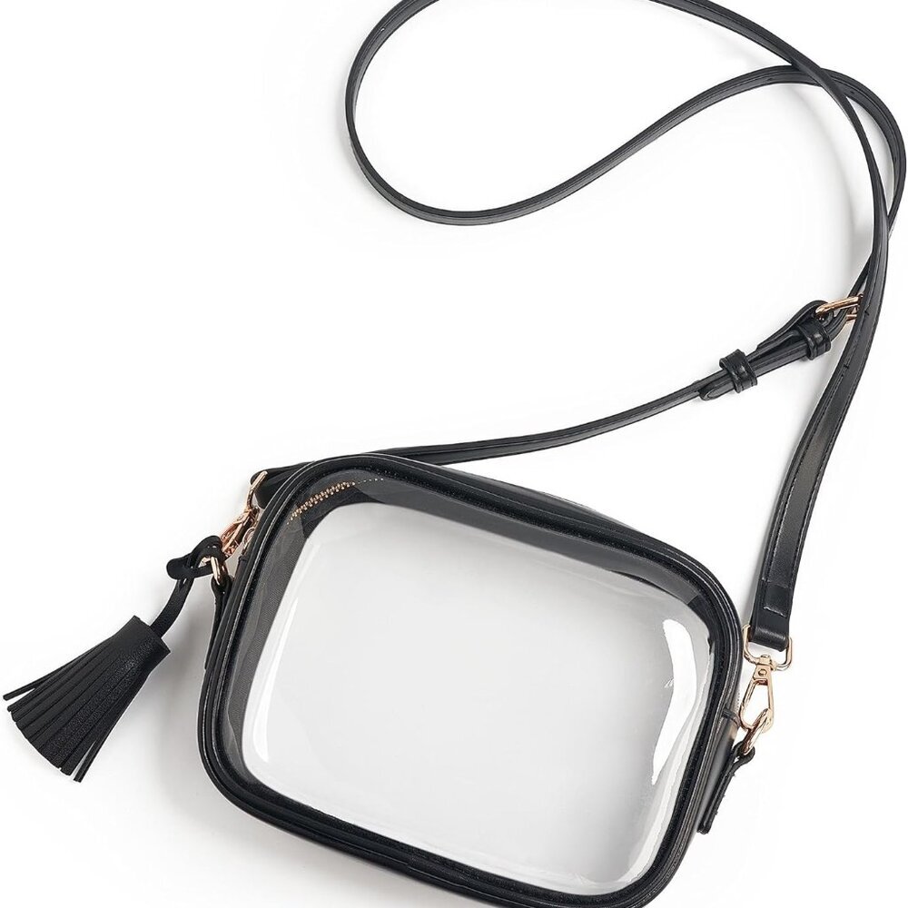 Clear Bag Stadium Approved, PVC Transparent Crossbody Purse Small Clear Crossbod